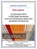 CLI Subscription ITR Pro in (DVD) Single User Renewal Licence for ITR Professional valid for 2023 with WEEKIY ITR Printed Parts