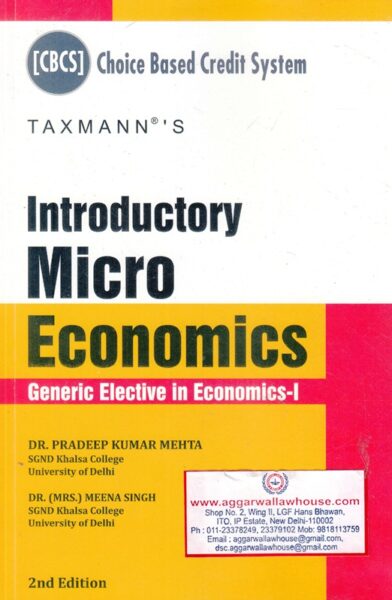 Taxmann's Introductory Micro Economics for BA (Hons) by PRADEEP KUMAR MEHTA & MEENA SINGH Edition 2017