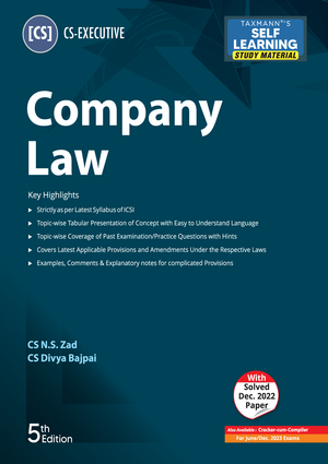 Taxmann's Company Law For CS Executive As Per New Syllabus by NS ZAD Applicable For June/ Dec 2023 Exams