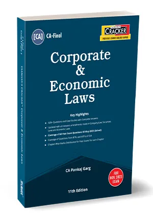 Taxmann's Cracker Corporate & Economic Laws For CA Final (New Syllabus) By Pankaj Garg  Applicable for Nov 2023 Exam