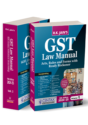 Centax Publications GST Law Manual (Set of 2 Vols) By RK JAIN Edition 2024-25
