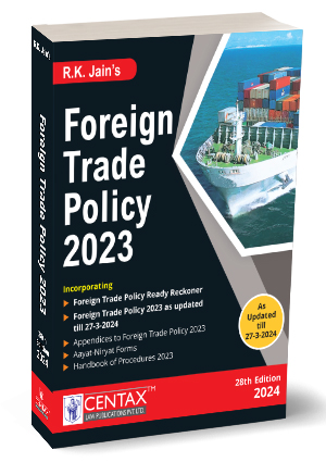 Centax Publications Foreign Trade Policy by RK JAIN Edition 2024