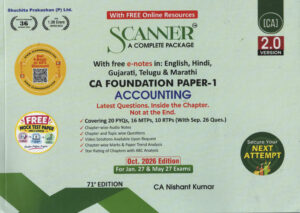 Shuchita Prakashan Solved Scanner Accounting for CA Foundation Paper-1 by CA Nishant Kumar Applicable for Jan 2027 and May 2027 Exam