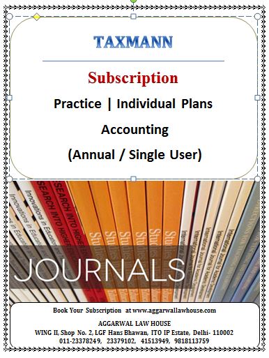 Taxmann Subscription Practice | Individual Plans Accounting (Annual / Single User) Edition 2025