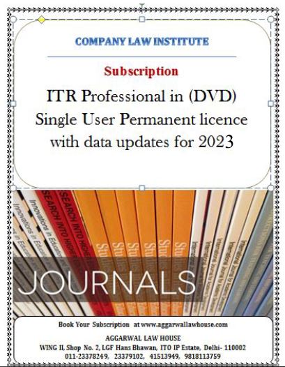 CLI Subscription on ITR Professional in Single User Permanent licence with data updates for 2023