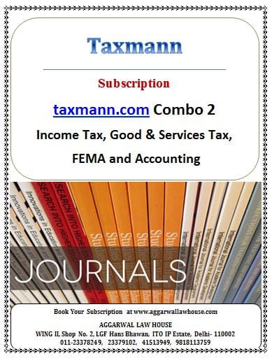 Taxmann Subscription taxmann.com Combo 2  Income Tax & Goods & Services Tax, FEMA and Accounting Edition 2026