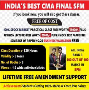 Aaditya Jain Classes CMA Final SFM by Aaditya Jain Applicable for May 2022 & November 2022 Attempt Available in Google Drive / Pen Drive