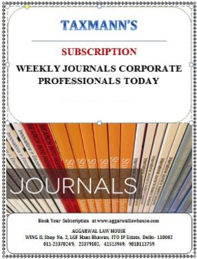Taxmann Subscription Weekly Journals Corporate & Professionals Today ('CPT') Edition 2024