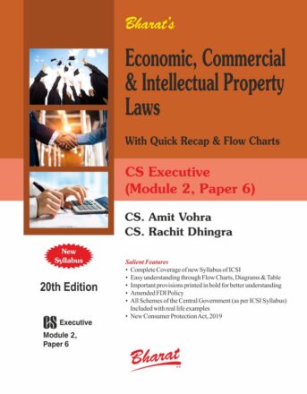 Bharat Economic Commercial & Intellectual Property Laws For CS Executive (Module 2, Paper 6) New Syllabus by CS Amit Vohra CS Rachit Dhingra Edition 2023