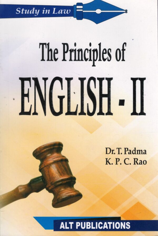 ALT Publications' Study in law ENGLISH-II by DR T PADMA & K.P.C RAO 2nd Edition 2024