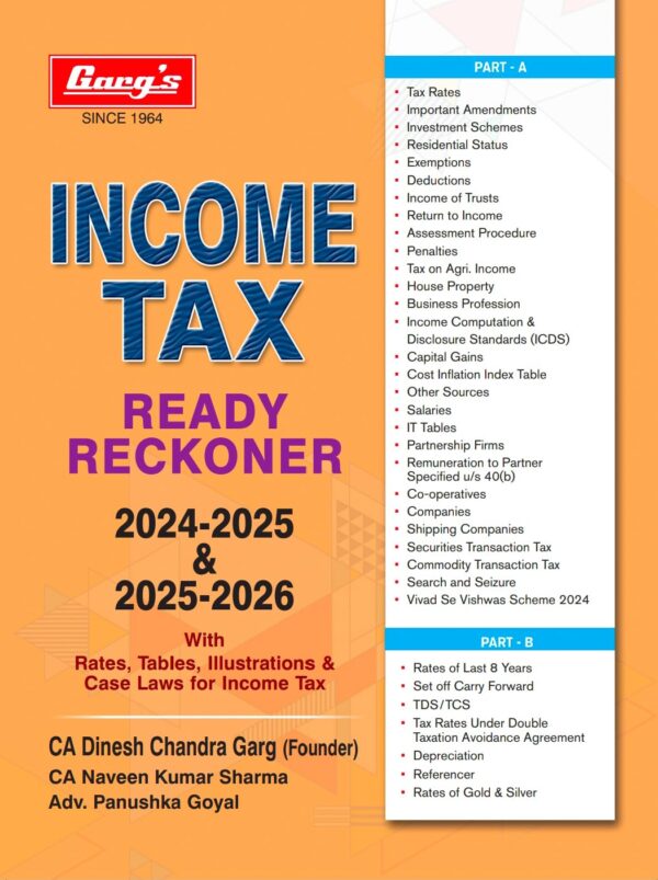 LMH Publications Garg's Income Tax Ready Reckoner By Naveen Kumar Sharma Edition 2024-2025 & 2025-2026