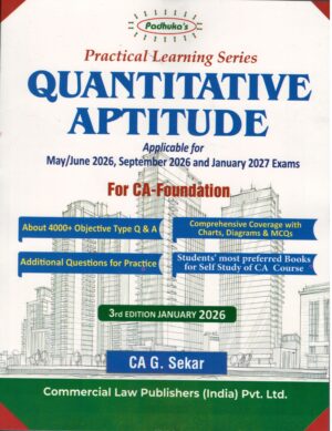 Commercial?s Practical Learning Series Quantitative Aptitude for CA Foundation (New Syllabus) by G. Sekar for May/June2026 & September 2026 Jan.2027 Exam