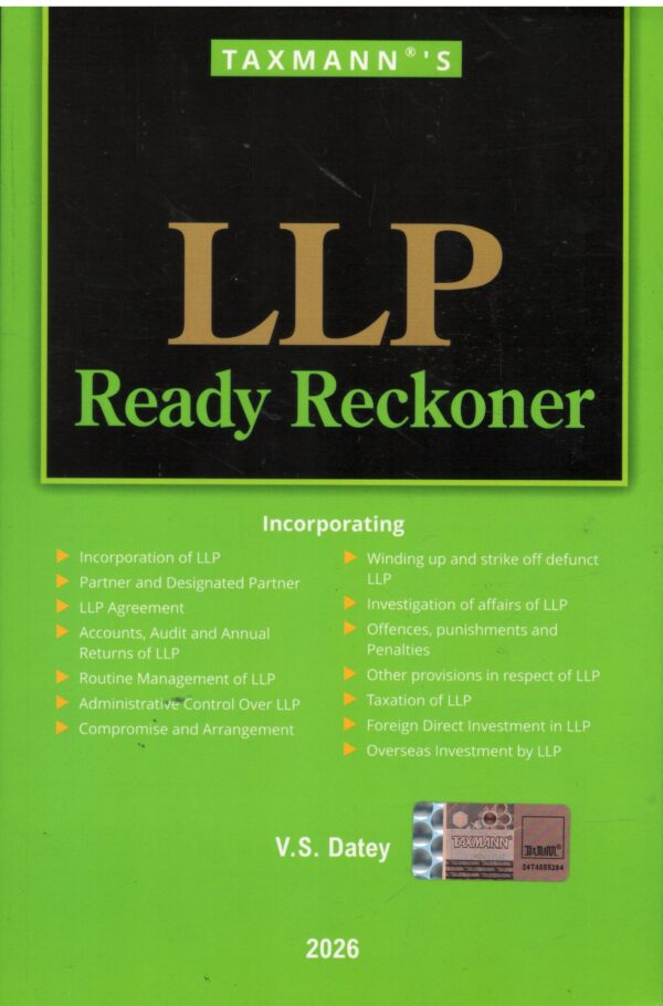 Taxmann's LLP Ready Reckoner by VS Datey Edition 2026