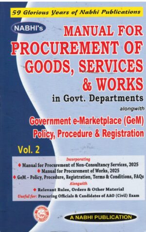 Nabhi Publications, Manual for Procurement of Goods and Services & Work in Govt. Department by AJAY KUMAR GARG in 2 Vols Edition 2026