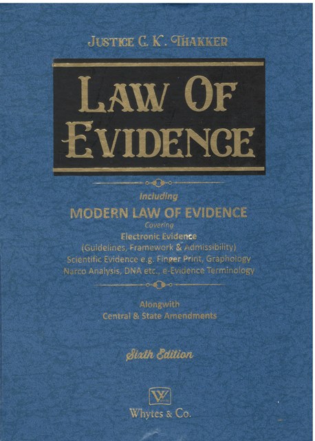 Whytes & Co Justice C K Thakker Law of Evidence Set of 2 Vols Edition 2023