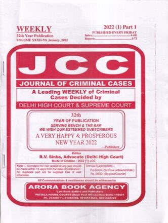 Arora Book Agency Journal of Criminal Cases (JCC) Edition 2022
