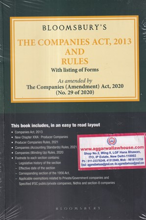 Bloomsbury The Companies Act, 2013 and Rules with Listing of Forms As amended by The Companies (Amendment) Act, 2020 (No. 29 of 2020) Edition 2022