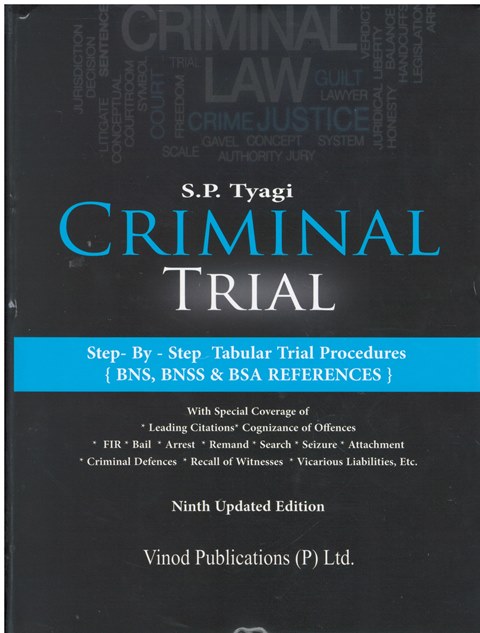 Vinod Publications Criminal Trial ( Law Practice & Procedure) by SP TYAGI Set of 2 Vols  9th Edition 2025