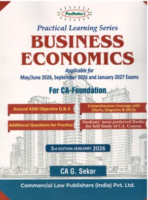 Commercial Practical Learning Series Business Economics for CA Foundation New Syllabus 2023 by G. Sekar for May/June.2026 September 2026 and Jan.2027 Exam