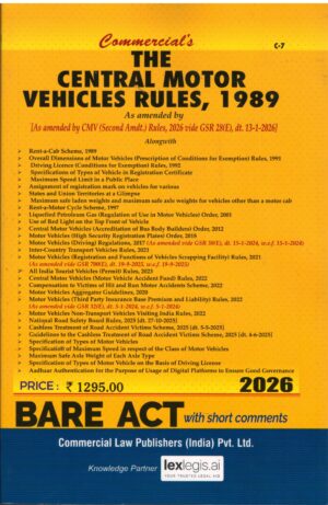 Commercial Bare Acts The Central Motor Vehicles Rules 1989 Edition 2026
