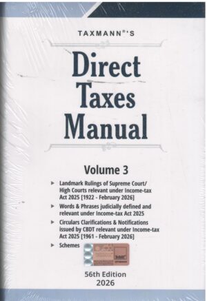 Taxmann Direct Taxes Manual (Set of 3 Vols) 56TH Edition 2026