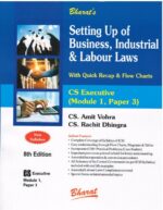 Bharat's Setting up of Business Industrial & Labour Laws for CS Executive ( Module I, Paper 3 ) New Syllabus by AMIT VOHRA & RACHIT DHINGRA Edition 2023