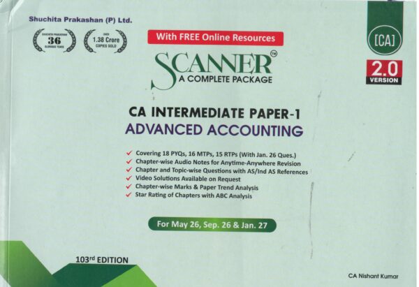 Shuchita Prakashan Advanced Accounting for CA Intermediate Paper-1 by CA Nishant Kumar Applicable for May/Sep.2026/Jan.2027 Eaxm