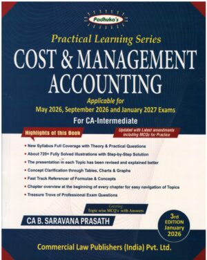 COMMERCIAL CA Inter Padhuka Cost & Management Accounting B. Saravana Prasath May 2026/Sept.2026/ Jan 2027 Exam
