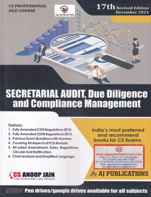 AJ Publications Secretarial Audit Due Diligence and Compliance Management Old Course for CS Professional  By ANOOP JAIN Applicable for Dec.2021 Exams