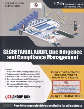 AJ Publications Secretarial Audit Due Diligence and Compliance Management Old Course for CS Professional By ANOOP JAIN Applicable for Dec.2021 Exams