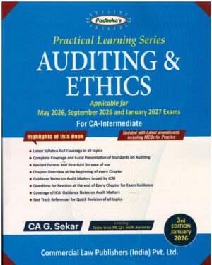 COMMERCIAL CA Inter Padhuka practical learning series Auditing And Ethics CA G Sekar May 2026/ Sep 26 / Jan 2027 Exam