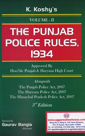 Bright  Law House The Punjab Police Rules, 1934 ( 3 Vols Set ) by Gaurav Bangia Edition 2022