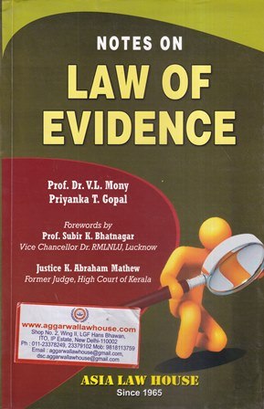 Asia Law House Law of Evidence by VL Mony & Priyanka T Gopal Edition 2021