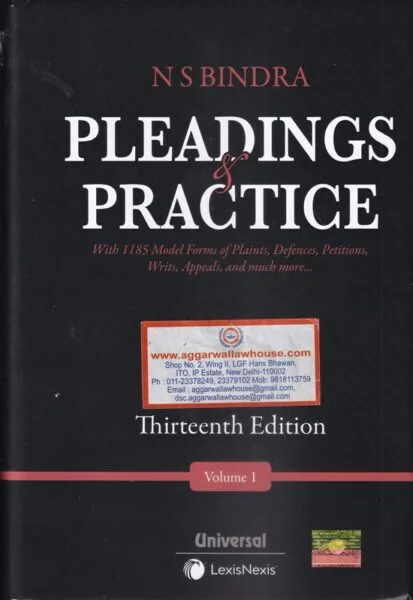 Universal Pleadings & Practice Set of 2 Vols by N S Bindra Reprint Edition 2024