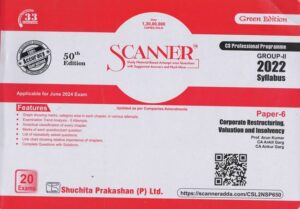 Shuchita Prakashan Solved Scanner CS Professional Module II Paper 6 Syllabus 2022 Corporate Restructuring Valuation and Insolvency by Arun Kumar and Ankit Garg Applicable for June 2024 Exams
