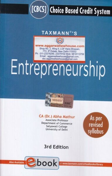 Taxmann's Entrepreneurship  For B.COM  by Abha Mathur Edition 2021