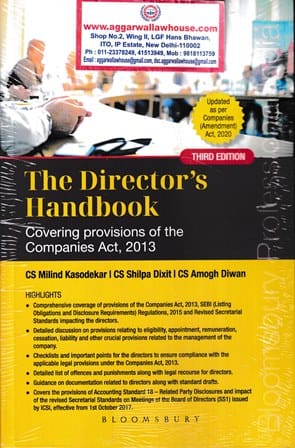 Bloomsbury The Director's Handbook Covering Provisions of the Companies Act,2013 by Milind Kasodekar, Shilpa Dixit & Amogh Diwan Edition 2022