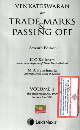 Lexis Nexis VENKATESWARAN On Trade Marks & Passing Off (Set of 2 Vols) by K C KAILASAM & MA PANCHAMIA Edition 2022