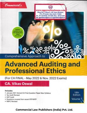 Commercial's Comprehensive Approach to Advanced Auditing and Professional Ethics ( Set of 2 Vols )For CA Final New Syllabus by VIKAS OSWAL Applicable for May / Nov 2022 Exams