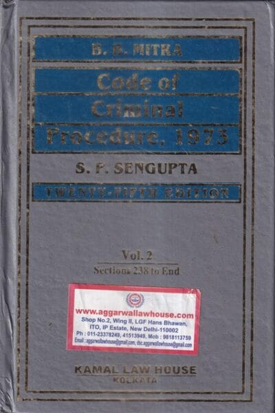 Kamal Law House BB Mitra code of Criminal Procedure 1973 Set of 2 Vols SP Sen Gupta Edition 2022