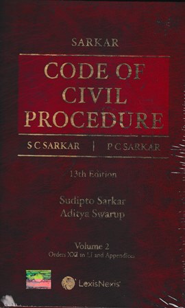 LexisNexis Sarkar code of Civil Procedure Set of 2 Vol by S C Sarkar & P C Sarkar Edition 2022