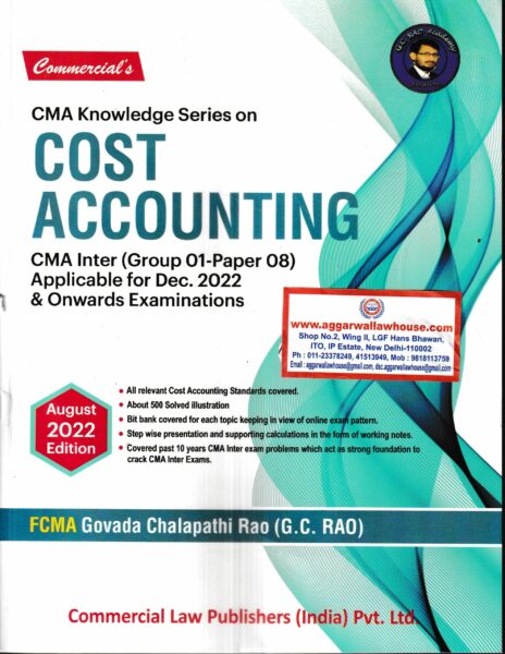 Commercial's CMA Knowledge Series on Cost Accounting for CMA Inter (Group 01-Paper 08) Applicable for Dec. 2022 & Onwards Examinations