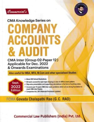 Commercial's CMA Knowledge Series on Company Accounts & Audit for CMA Inter (Group 02 - Paper 12) Applicable for Dec. 2022 & Onwards Exam