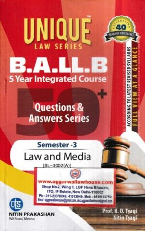 Nitin Prakashan Unique Law Series BA.LLB 5 Years Integrated Course Semester -3 Poltical Science - III  (BL-3003) by HD Tyagi Nitin Tyagi  for BA.LLB Exams