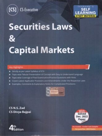 Taxmann's Securities Laws & Capital Markets New Syllabus for CS Executive by NS ZAD Applicable for June / Dec 2023 Exams