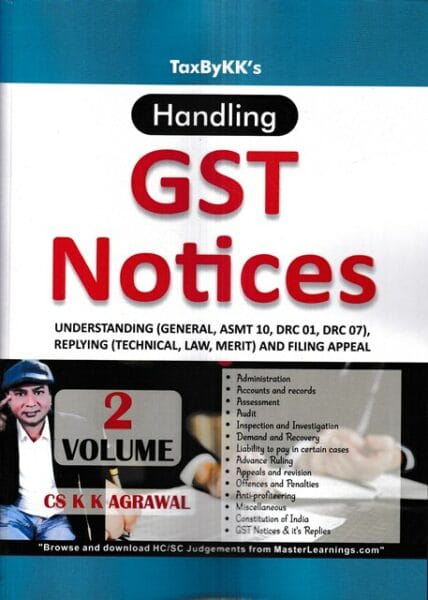TaxBYKK's Basic to Advanced GST Law and Handling GST Notices Set of 2 Vols by KK Aggarwal Edition 2023