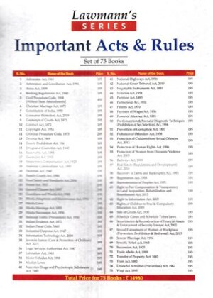 Lawman Series Important Acts & Rules Set of 75 Bare Act Combo – Latest 2023 Edition