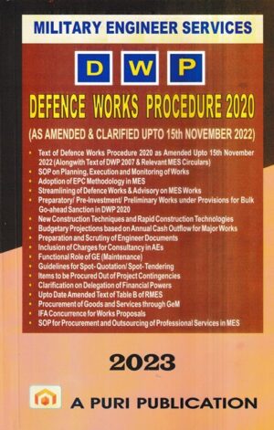 A Puri Publication Military Engineer Services DWP Defence Works Procedure 2020 Edition 2023