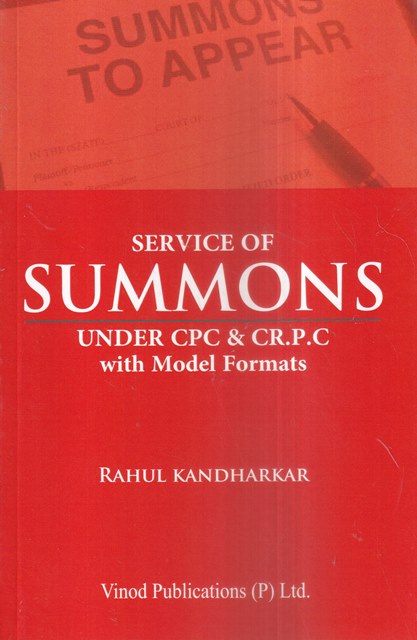 Vinod Publication Service of Summons Under CPC & CR.P.C With Model Formats by Rahul Kandharkar Edition 2023