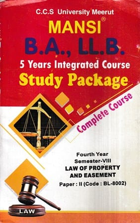 Sadhna Prakashan Mansi for CCS University Meerut BA. LLB 5 Years Integrated Course Study Course Semester-8 ( BL: 8001,8002,8003,(A) 8004,8005 ) ( 5 Book Set ) BA LLB Exam